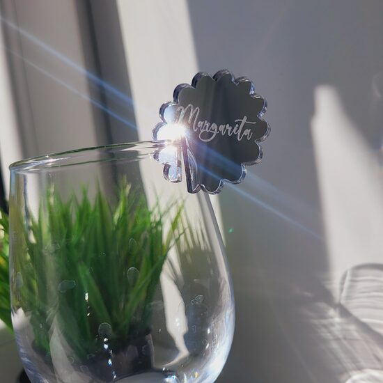 Personalizēts dekors glāzei Puķe